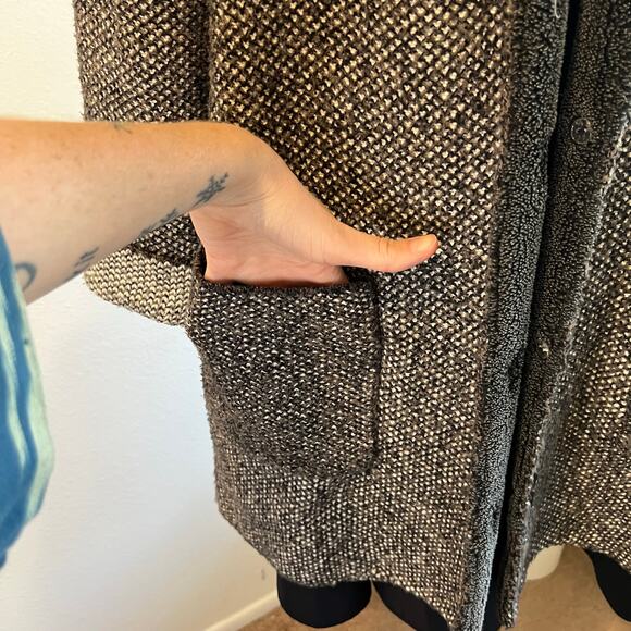 J. Jill Gray Soft Wool Plush Long Duster Cardigan Sweater Jacket Size Medium - Picture 3 of 15